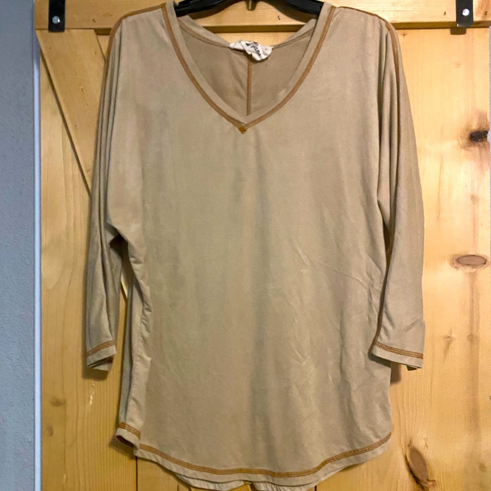 Faux suede top